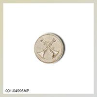 [QS4995] Two Crossed Horns Medium (11/16) Emblem Plain
