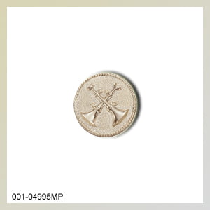 [QS4995] Two Crossed Horns Medium (11/16) Emblem Plain
