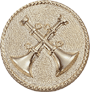 [QS4995] Two Crossed Horns Medium (11/16) Emblem Plain